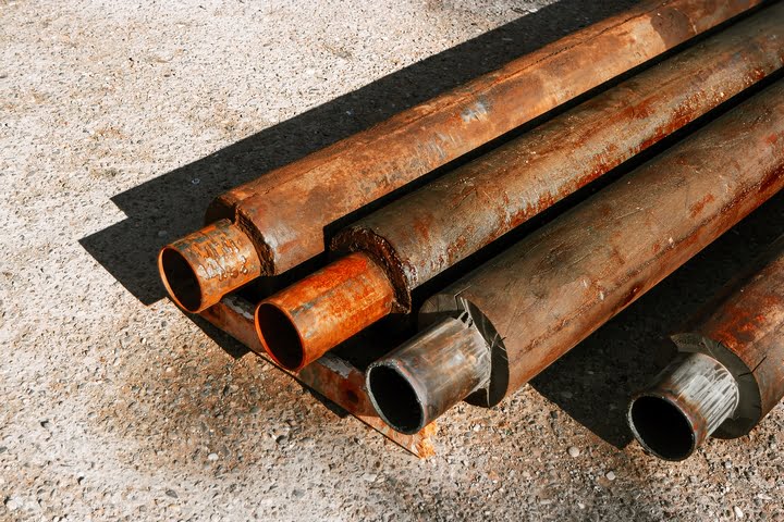 Low water pressure in a house may be caused if there are old steel water pipes.