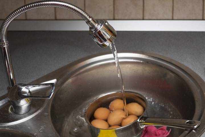 A water leak explains why there is low water pressure in kitchen sink.