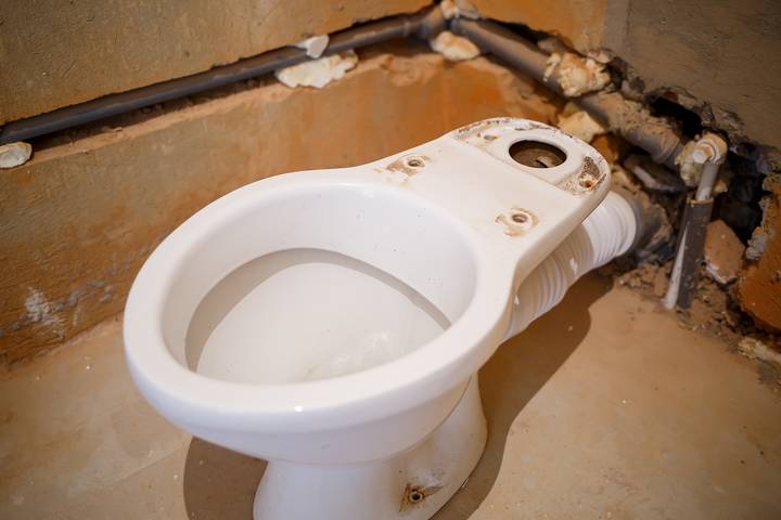 A clogged drain line will cause toilet bubbling.