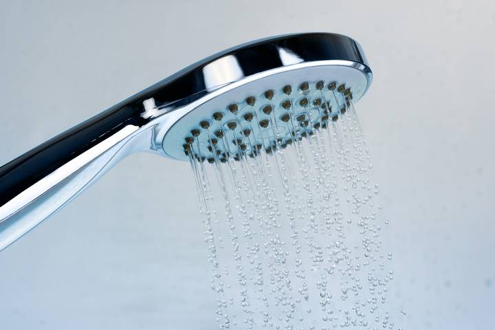 Clogs might cause low water pressure in the shower.